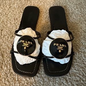 Authentic Prada Leather Summer Slides / Sandals 7
